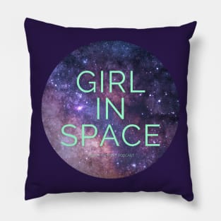 Girl In Space Traditional Logo Pillow