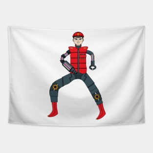 Mecha Cyborg Captain Scarlet Tapestry