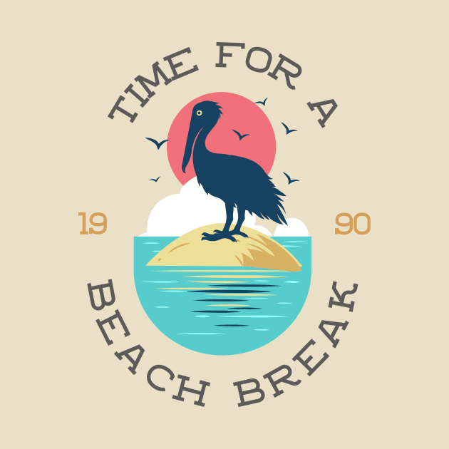 Summer Beach Coastal Ocean Nautical Pelican by Tip Top Tee's