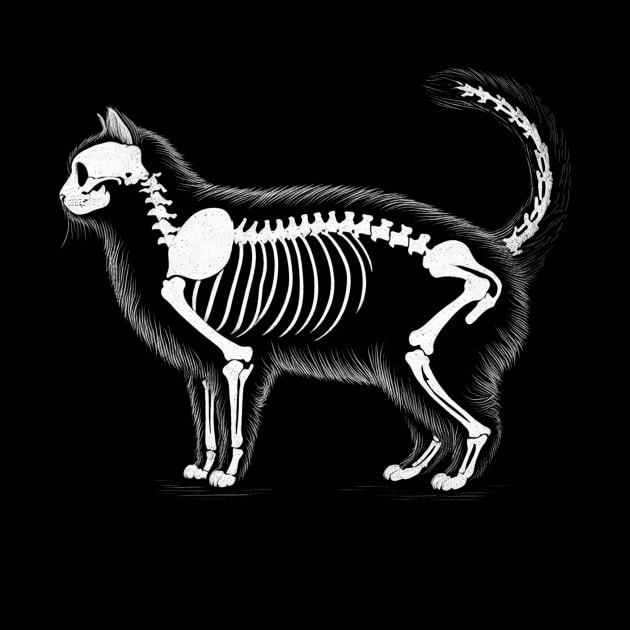 Anatomy of a Cat: Skeleton in Monochrome by Lovely Animals