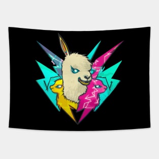 Street art graffiti colorful thunder llamas Tapestry