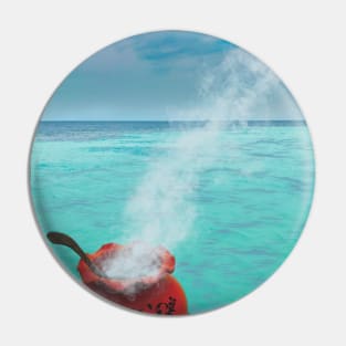 Steaming Vessel By The Ocean Pin