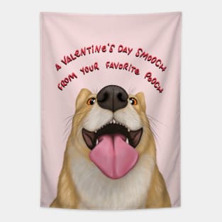 A Valentine's day smooch from your favorite pooch - cute corgi illustration Tapestry