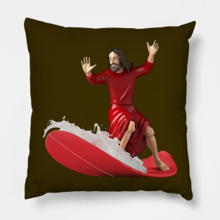 Jesus surfing Pillow