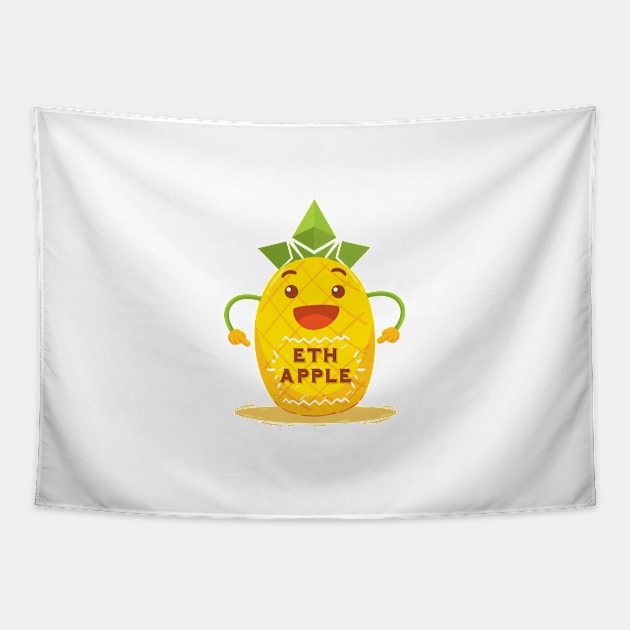 ETH apple Funny ethereum Tapestry by mangobanana