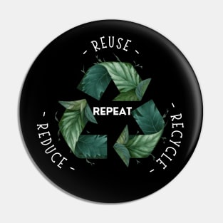 Recycling Logo with Leaves and Green Plants. Go Green, Recycle Symbol, Save the Earth Earth Day Awareness April 22 Pin