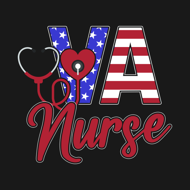 VA Nurse USA Flag 4th of July by Sun Do Gan