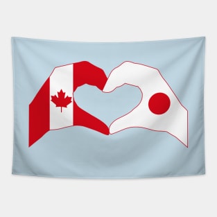 We Heart Canada & Japan Patriot Flag Series Tapestry