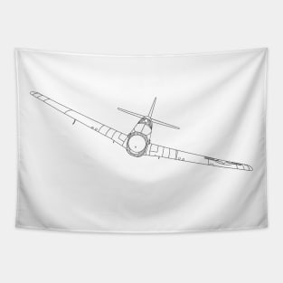 P-51 Mustang Illustration Tapestry