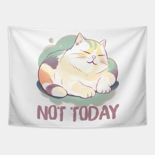 Not Today --- Cute Lazy Cat Design Tapestry