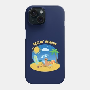 Feelin' Beachy with Golden Retriever on Beach Enjoying Summer Vacation Phone Case