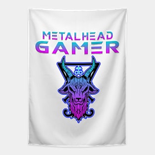 Metalhead Gamer Baphomet Blue Tone Tapestry