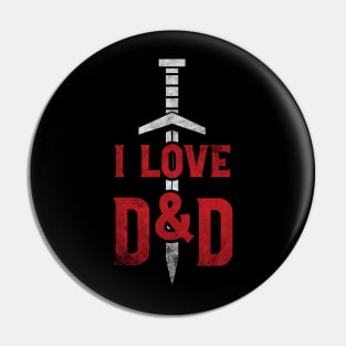 I Love D&D (Sword) Pin