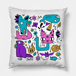 Creature Collage Pillow