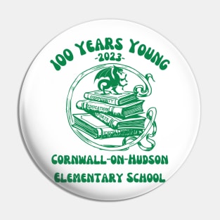 Happy Birthday, Happy Anniversary, 100 Years Green Logo Pin