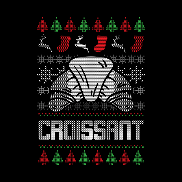 Christmas Funny Ugly Croissant Xmas Holiday Gift by Hasibit