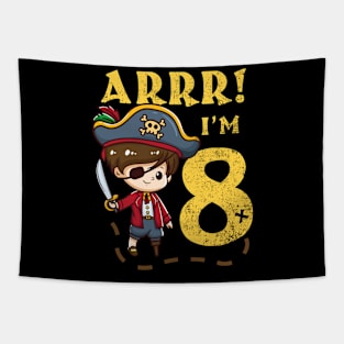 8th Birthday Pirate Captain Tapestry