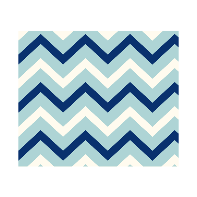 Marine zig zag - clear blue sky by hamptonstyle