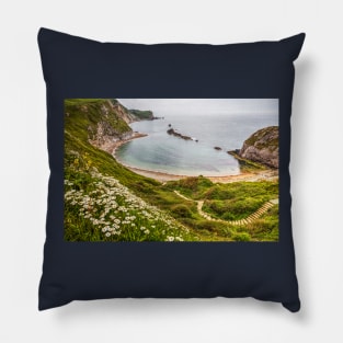 Man O' War Cove, Dorset, England Pillow