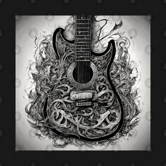 Guitar Art Design by Abeer Ahmad