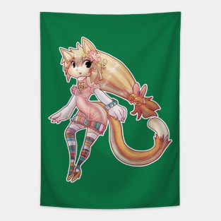 Pretty Blond Cat Girl Tapestry