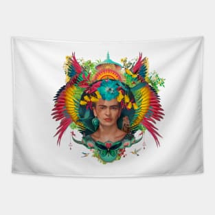 Frida Kahlo Tribute Tropical Tapestry