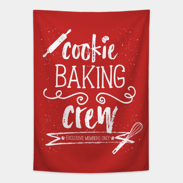 Cookie Baking Crew - Christmas Holiday Baking Red Team Tapestry by Design_Lawrence