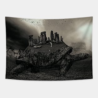 Druid Golf Black and White Tapestry