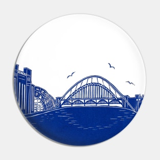 Newcastle Gateshead Quayside Linocut | Tyne Bridge | Baltic Arts | Sage Pin