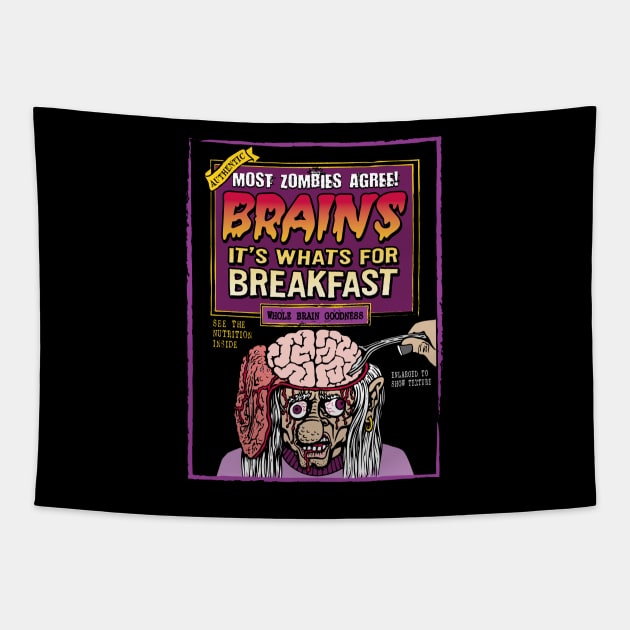 Brains for Breakfast / Raisin Bran Tapestry by sandersart