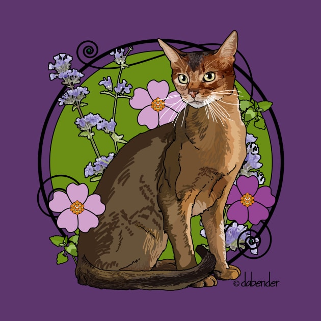 Abyssinian Cat with Beach Roses by avondalealley