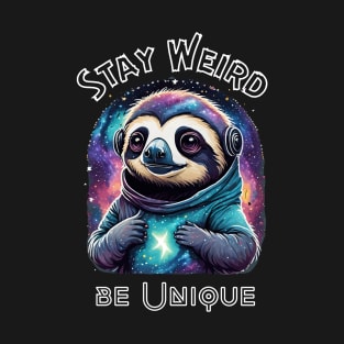 Stay Weird, be Unique. Galaxy Sloth T-Shirt