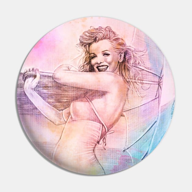 MARILYN with white umbrella Pin by Svetlana Pelin