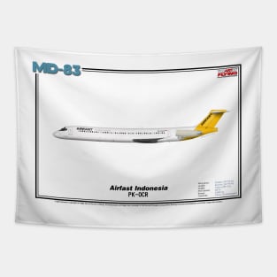 McDonnell Douglas MD-83 - Airfast Indonesia (Art Print) Tapestry