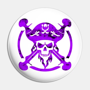 Pirate skull in purple Pin