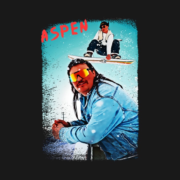 Aspen snowboard Mullet denim retro vintage skiing 80's by Captain-Jackson