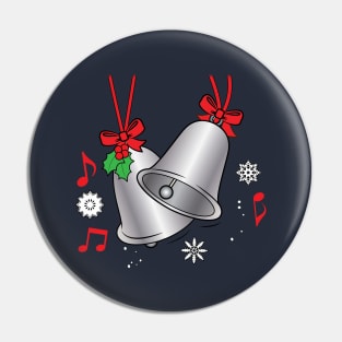 Ringing Christmas Bells in the Snow Pin