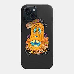 Retro spooky funny halloween and fall pumpkin Phone Case