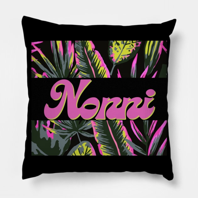 Nonni Themed Design with plants Pillow by MCsab Creations