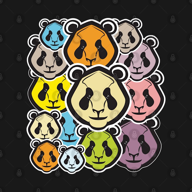 Colorful Pandas by Jarecrow 