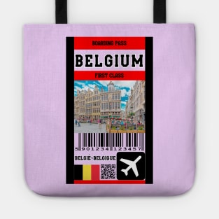 Belgium first class boarding pass Tote