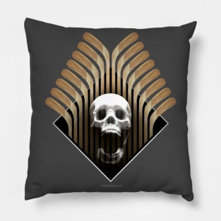 Hockey Skull & Sticks Pillow