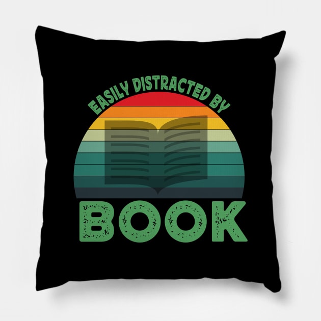 Funny Gardening lover Cute Easily Distracted by Plants Pillow by patroart