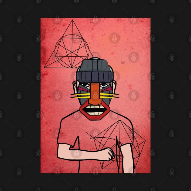 Experience NFT Character - MaleMask Davinci with Hawaiian Eyes on TeePublic by Hashed Art