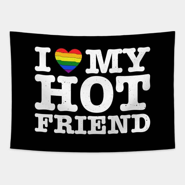 I Heart My Hot Friend - Love LGBT LGBTQ Tapestry by jodotodesign