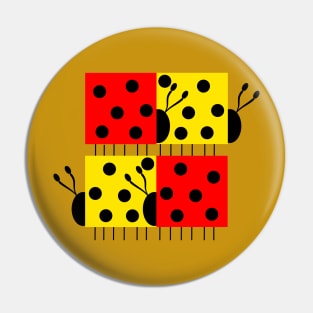 Square LadyBug Pin