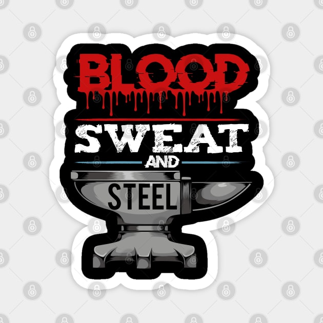 Blacksmith - Blood Sweat And Steel - Smithing Anvil Magnet by Lumio Gifts