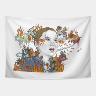 Portrait of Greta Thunberg Tapestry