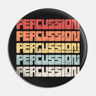 Retro 70s PERCUSSION Text Pin