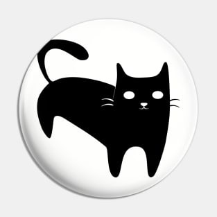 Cool Black Cat T-Shirt Pin